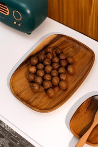 Hand Carved Wooden Serving <b>Platter</b> Artisan Natural Wood Craft Sustainable Wooden Serving <b>Platter</b> Eco Friendly Kitchen and Dining - Product Image 6