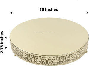 Servidor de pastel metálico redondo personalizado con acabado mate ligero para decoración del hogar, uso doméstico ocasional para bodas - Product Image 2