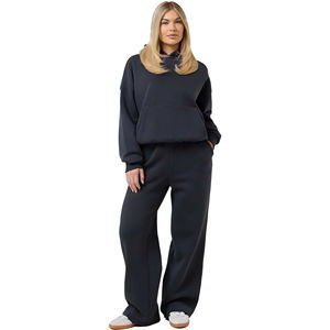 Conjunto Deportivo Negro Estampado para Mujer - Sudadera Holgada Informal y Pantalones Deportivos para Gimnasio, Correr y Actividades Deportivas, Tallas S-XXL, OEM/ODM - Product Image 1