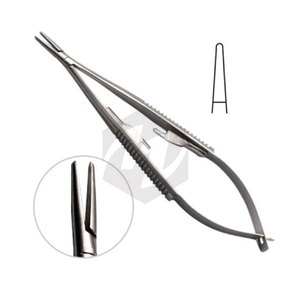 Porte-aiguille Castroviejo droit 14 cm, micro-pince chirurgicale avec verrouillage, instruments médicaux pour sutures délicates ophtalmiques - Product Image 3