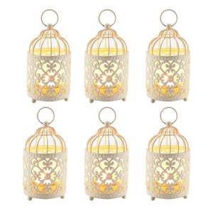 Gold <b>Moroccan</b> Hexagon Lanterns Brass Candle Holders Vintage Style Home <b>Decoration</b> Durable Cut Work Design - Product Image 3
