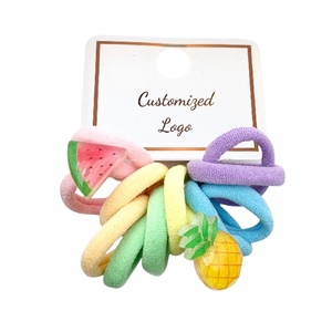 Ensemble de attaches pour cheveux élastiques personnalisées avec logo, pour filles, attaches pour queue de cheval, élastiques colorés - Product Image 5