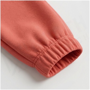 Unisex <b>Coral</b> Hooded Sweatshirt & Joggers Set 100% Cotton Midweight Solid Color Casual Tracksuit Full Length Loose Fit Autumn - Product Image 6