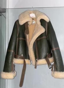 Tailor Made Customized Color Women's <b>Shearling</b> Sheepskin Genuine Leather <b>Bomber</b> <b>Jacket</b> Handcrafted RAF Dyed Quick Dry - Product Image 2