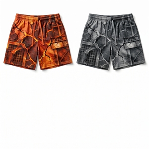 Pantalones cortos de malla con gráfico de camuflaje industrial Cyber ​​Grid personalizados, pantalones cortos de entrenamiento de baloncesto por sublimación para hombre - Product Image 2
