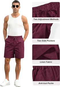 Pantalones Cortos de Lona para Hombre, Cintura Elástica, Casuales, 100% Poliéster, Secado Rápido, Ecológicos, Transpirables, para Verano - Product Image 6