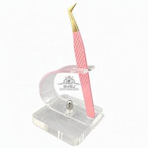 Pince à épiler professionnelle pour extensions de cils, pointe en fibre Diamond Grip, volume russe, outils personnalisables pour cils - Product Image 2