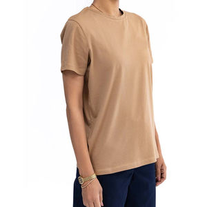 T-shirts pour femmes de dernière conception, style décontracté uni, été, 100% coton, broderie, écologiques, respirants, avec OEM - Product Image 4