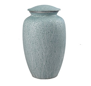 Urne funéraire en métal AHO GREEN CLASSIC TEXTURE pour cendres humaines adultes, 200 pouces cubes, design personnalisable, durable - Product Image 3
