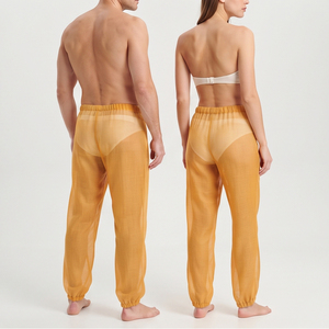 Pantalon en maille transparente haut de gamme avec tissu transparent, pantalon en maille transparente sur mesure, pantalon en maille transparente léger, vente en gros, mode - Product Image 2