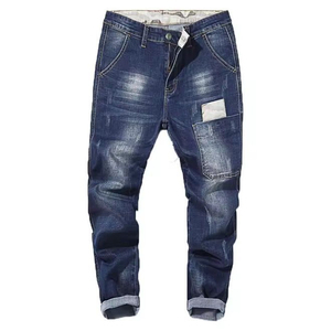 Pantalones Vaqueros Personalizados de Alta Calidad para Hombre, Venta al Por Mayor de Fábrica, Diseño Moderno en Azul, Lavado Desgastado, Corte Ajustado, Servicio OEM - Product Image 2