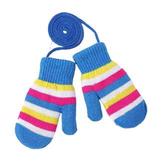 Mitaines de sport d'hiver 2-6 ans – Adorables pour garçons et filles – Rayures tendance – Acrylique/Coton – Ski, extérieur, chaleur, décontracté, quotidien, cyclisme, fête, chic - Product Image 1