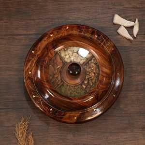 Boîte de rangement moderne, portable, rectangulaire, en bois massif, fabriquée à la main, de haute qualité, au design personnalisé, compatible lave-vaisselle, écologique, avec couvercle - Product Image 5