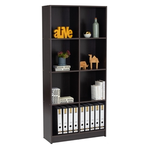 Étagère à livres industrielle en bois, étagère de rangement portable, armoire de présentation noire pour la maison, le bureau, le salon - Product Image 3