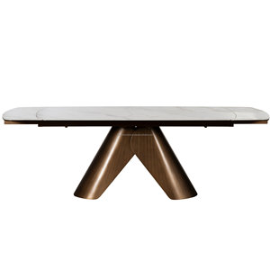 Ensemble de table à manger moderne avec 4 chaises rembourrées, plateau en bois extensible, design mid-century pour meubles de maison - Product Image 2