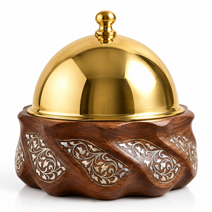 Casserole en bois de luxe moderne avec couvercle en acier inoxydable, base en céramique, revêtement antiadhésif, compatible four et lave-vaisselle, finition polie - Product Image 6