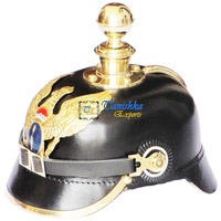 German Prussian Leather Brass Pickelhaube Armor Helmet agate Medieval Knight Halloween Costume Garde Regiment WWI Helmet