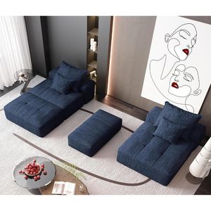 Divano Componibile Moderno Oversize con Tessuto in Ciniglia Scintillante, Cuscini Morbidi e Braccioli per Soggiorno - Product Image 6