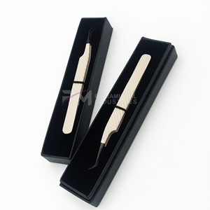 Pince à épiler professionnelle RMI pour extensions de cils, pointe fine anti-magnétique dentelée, application d'extensions de cils de qualité supérieure - Product Image 5