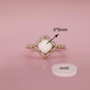 Handmade Rose Gold 925 Silver 6mm Cushion <b>Blank</b> Semi Mount Half Eternity <b>Ring</b> Stone Setting Keepsake DIY Zircon Jewelry Findings - Product Image 6