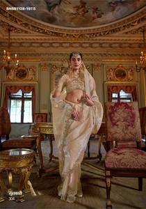 Premium Quality Latest Designer Soft Tissue with Multi-Thread & Embroidered <b>Saree</b>-<b>Blouse</b> Collection Wholesale Supply - Product Image 3