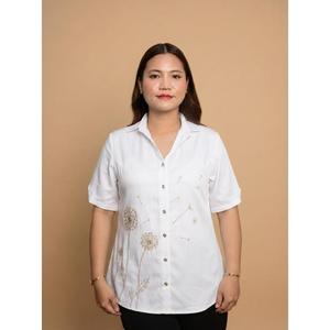 Camisa Casual de Algodón para Mujer, con Botones, Manga Corta, Cuello de Solapa, para Oficina y Uso Diario, Compre Directamente del Proveedor - Product Image 1