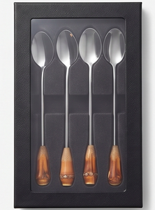 Silverware <b>Spoon</b> <b>Set</b> In Stainless Steel With <b>Wooden</b> Handle Perfect For Hotel Kitchenware And Wedding Dinnerware - Product Image 6