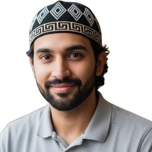 Chapeau musulman en coton doux, Taqiyah, bonnet islamique, chapeau de prière du Ramadan - Product Image 1