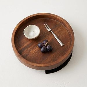 ถาดไม้ตกแต่งทรงกลมพร้อมขาตั้งสำหรับตกแต่งโต๊ะงานแต่งงาน - Product Image 1