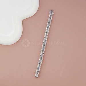 Pulseras de tenis de oro macizo de 10K, 14K, 18K con diamantes de corte esmeralda y diamantes creados en laboratorio, diseño de moda, a la venta para exportación - Product Image 4