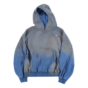 New High Quality Customized Oversized Dip Dye Vintage Fleece Hoodie Men 100% Cotton Gradient Color Pocket Design Winter - Product Image 1