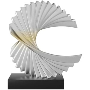 Sculpture abstraite en métal contemporaine, forme irrégulière, décoration artistique pour table, salon, design géométrique fait main - Product Image 4