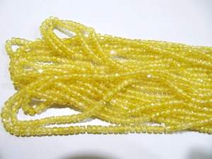 Perles de pierre CZ facettées rondes jaunes naturelles de 3 mm, brin de 13 pouces de long - Product Image 3