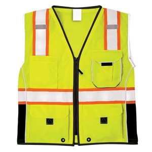 Gilet de sécurité haute visibilité jaune en maille avec bandes réfléchissantes, plusieurs poches, fermeture éclair, vêtement d'extérieur décontracté pour homme, été - Product Image 5