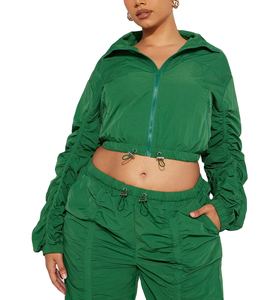 Custom Women's 100% Cotton Quick Dry High Street Style Winter Windbreaker Tracksuit Breathable Zipper Jacket <b>Pant</b> Set ONEAPEX - Product Image 6