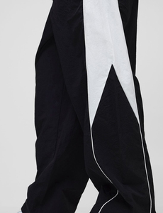 Pantalon de survêtement vintage en laine noire pour homme avec bande latérale blanche, logo brodé, taille élastique, décontracté, pour l'automne - Product Image 2