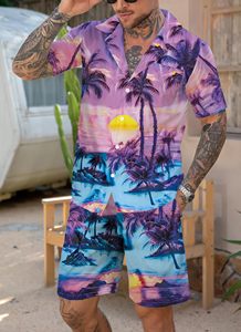 Conjunto de Camisa de Manga Corta con Estampado Tropical y Pantalones Cortos a Juego para Hombre, Estilo Casual de Verano para Vacaciones, Conjunto de Dos Piezas - Product Image 6