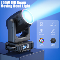 Projecteur LED à tête mobile 200W, 18 prismes, effets arc-en-ciel, avec anneau LED pour DJ, discothèque, fête, mariage