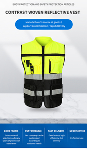 Nouveau design, gilet de sécurité réfléchissant sans manches, haute qualité, nylon polyester, prix de gros, fabriqué au Pakistan - Product Image 6