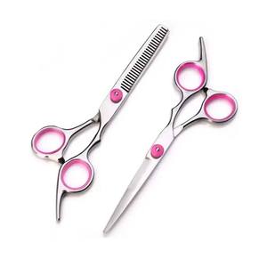 Ciseaux de coiffure professionnels en acier inoxydable noir et or à long manche, pour coupe et effilage, ensemble de coiffure pour barbier et salon, offre spéciale - Product Image 5