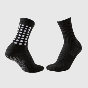 Non-Slip Crew <b>Socks</b> <b>for</b> Men <b>Women</b>, Anti-Slip Grip Training Workout Sports <b>Socks</b>, <b>Black</b> White OEM ODM - Product Image 2