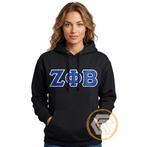 Tresors grecs – Sweat-shirt personnalisé pour femme Zeta Phi Beta, en molleton de coton, avec logo brodé sur le devant, écologique et respirant, idéal pour l'hiver et l'automne - Product Image 2