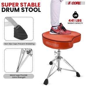 5 Core Drum Throne 4" <b>Padded</b> Guitar <b>Stool</b> Drummer Chair Adjustable Musician Seat - Product Image 5