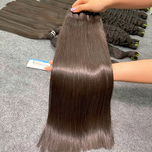 Extensions de cheveux vierges vietnamiennes lisses SDD, cheveux lisses Remy, double trame, grand stock, très soyeux - Product Image 1