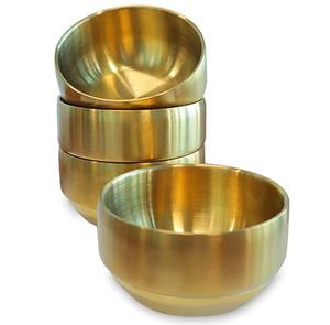 Bol en acier antique de style victorien pour dîners et événements formels, finition dorée polie, forme et taille personnalisées - Product Image 1