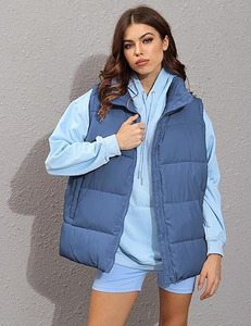 Chaleco Acolchado para Mujer, con Cierre Completo, Chaqueta sin Mangas para Invierno, Abrigo Ligero y Cálido para Uso Diario, Casual y al Aire Libre - Product Image 4