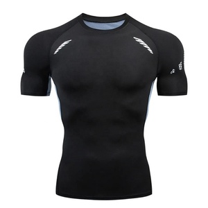 Rashguard personnalisé pour homme à manches courtes BJJ Grappling OEM Sublimation Polyester Spandex Compression Respirant Premium - Product Image 3