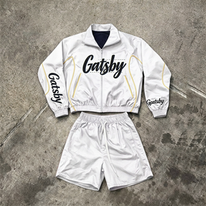 Custom Printed Unisex Hooded Windproof Lightweight Tracksuit <b>Set</b> Gradient Color Full Sleeve Zipper Side Pockets Streetwear - Product Image 6
