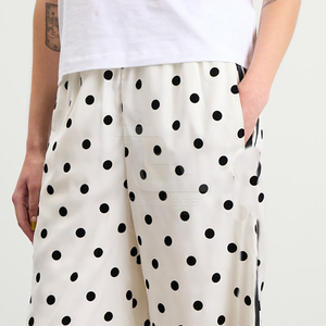 Women's High Waist Wide Leg Loose Casual Pants with Anti-Wrinkle Polka <b>Dots</b> Print Pockets 100% Cotton <b>Eco</b>-Friendly Summer - Product Image 5