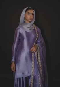 Vente directe usine – Ensemble Kurti Shalwar Kameez Dupatta pour femme, uni, longueur genou, 100 % soie, robes décontractées pour femmes - Product Image 3